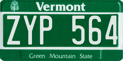 VT license plate ZYP564