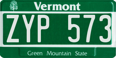 VT license plate ZYP573