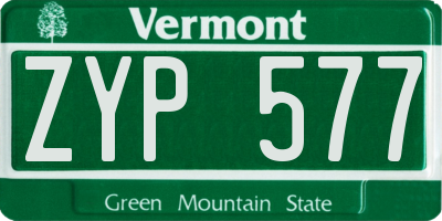 VT license plate ZYP577