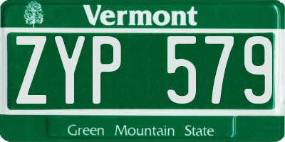 VT license plate ZYP579