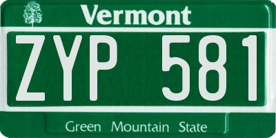 VT license plate ZYP581