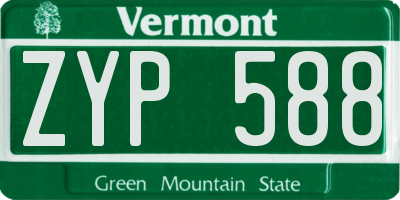 VT license plate ZYP588
