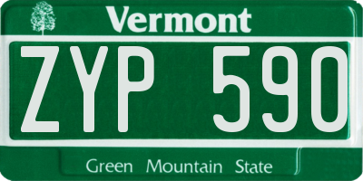 VT license plate ZYP590