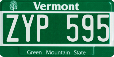 VT license plate ZYP595