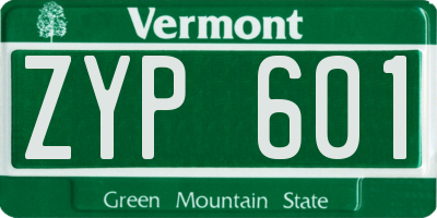 VT license plate ZYP601