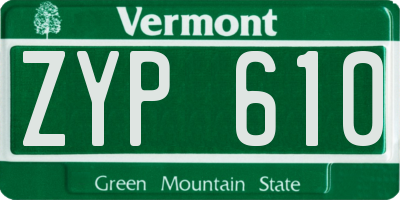 VT license plate ZYP610