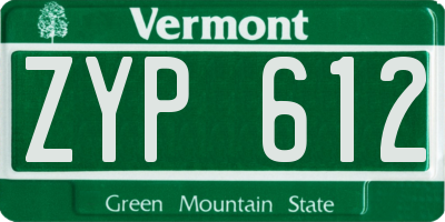 VT license plate ZYP612
