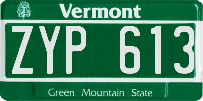 VT license plate ZYP613