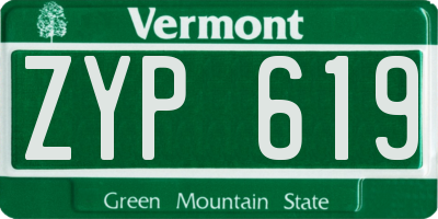 VT license plate ZYP619