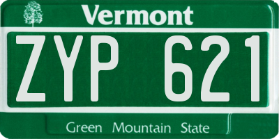 VT license plate ZYP621