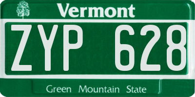 VT license plate ZYP628