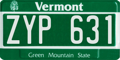 VT license plate ZYP631