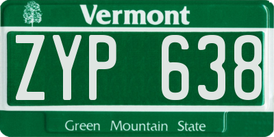 VT license plate ZYP638