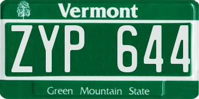 VT license plate ZYP644