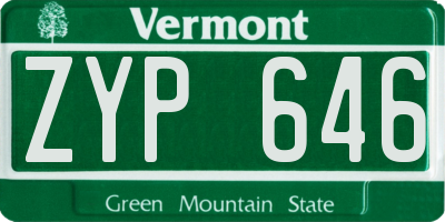 VT license plate ZYP646