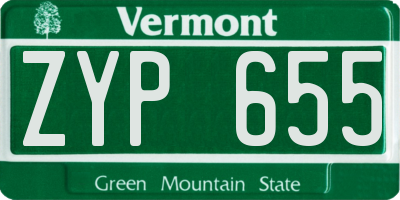 VT license plate ZYP655