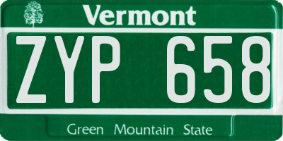 VT license plate ZYP658