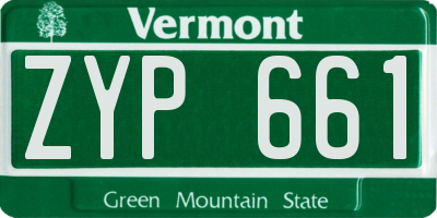 VT license plate ZYP661