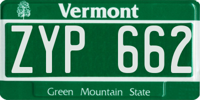 VT license plate ZYP662