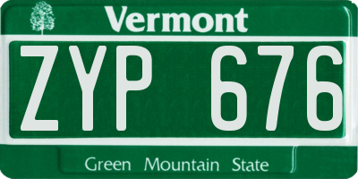 VT license plate ZYP676