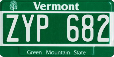 VT license plate ZYP682