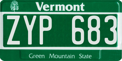 VT license plate ZYP683