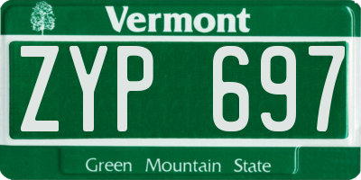 VT license plate ZYP697