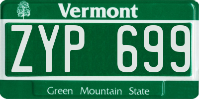 VT license plate ZYP699