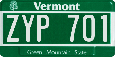 VT license plate ZYP701