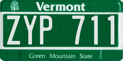 VT license plate ZYP711