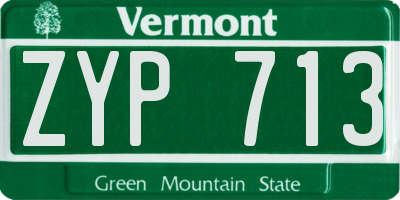 VT license plate ZYP713