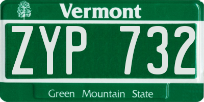 VT license plate ZYP732