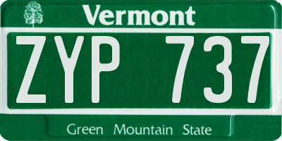 VT license plate ZYP737