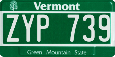 VT license plate ZYP739