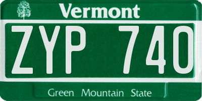 VT license plate ZYP740