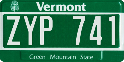 VT license plate ZYP741
