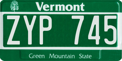 VT license plate ZYP745