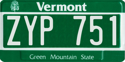 VT license plate ZYP751