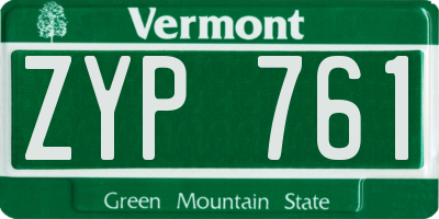 VT license plate ZYP761