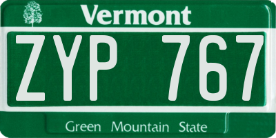 VT license plate ZYP767