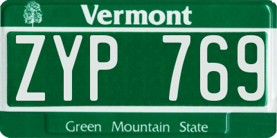 VT license plate ZYP769