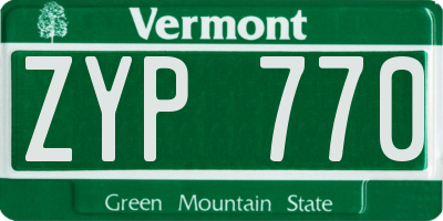 VT license plate ZYP770