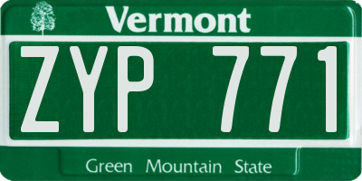 VT license plate ZYP771
