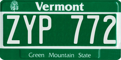 VT license plate ZYP772