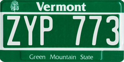 VT license plate ZYP773