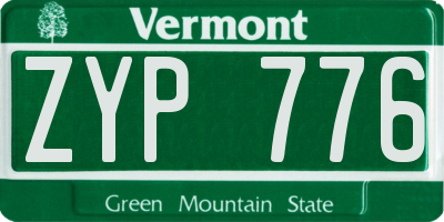 VT license plate ZYP776