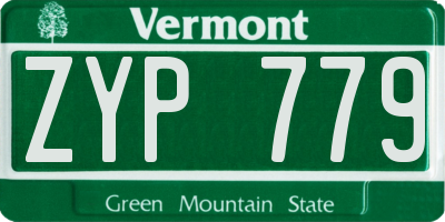 VT license plate ZYP779