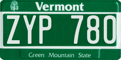 VT license plate ZYP780