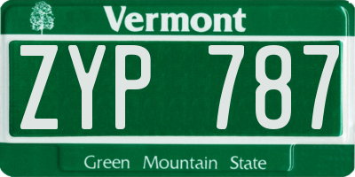 VT license plate ZYP787