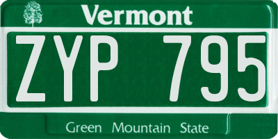 VT license plate ZYP795